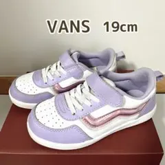 VANS バンズ スニーカー 19cm パープル ホワイト キッズ 女の子
