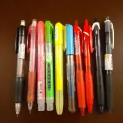 ボールペン・シャープペン、蛍光ペン10本セット