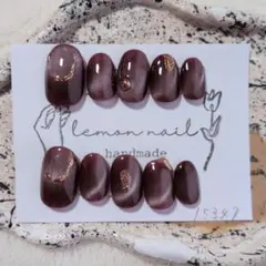 現品　大人シンプルニュアンス　ガラスマグネットネイルチップ　ショートオーバル 4