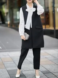 ◼️ロングジレパンツスーツ◼️S◼️黒◼️入学式卒業式◼️