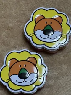 たべっ子動物の空き缶2個セット　ライオン