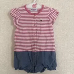Miki House ストライプロンパース 70