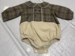 チェック柄ロンパース 70アプレレクール