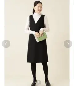 ジャンパースカート ひざ丈ワンピース