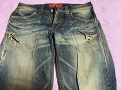 EDWIN エドウィン421XVSダメージデニムジーンズ ウエスト80 股下72