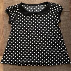 CHILD WOMAN ドット柄ラウンドカラーTシャツのサムネイル