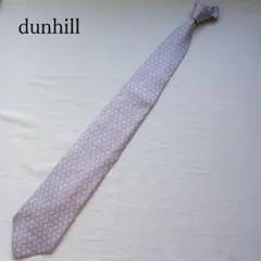 ダンヒル ネクタイ 紫 小紋柄 幾何学模様 シルク100%【n4219】