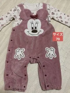 ミニーマウス★サロペット風の長袖ロンパース