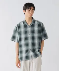 ☆ BEAMS HEART オンブレ チェック ルーズ オープンカラー シャツのサムネイル