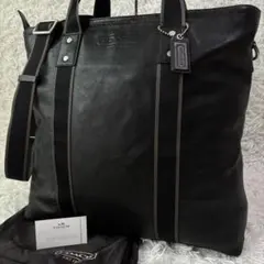 ✨極美品/特大✨コーチ トートバッグ ヘリテージウェブ 2way 大容量 本革