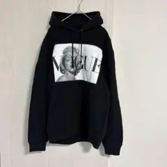 VOGUEプリント ブラックパーカー マリリンモンロー 付きメンズMヴィンテージ