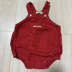 ミキハウス　ダルマオール　赤　ロンパース　M