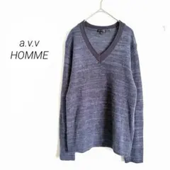 a.v.v HOMME アーヴェヴェ ニット セーター Vネック ネイビー Mのサムネイル