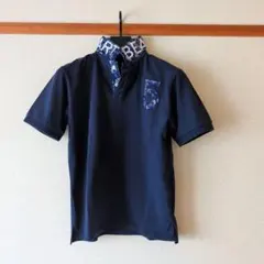 BEAMS HEART ポロシャツ ネイビー ペイズリー柄 Sのサムネイル