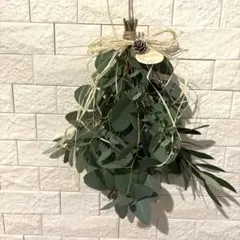 ユーカリとオリーブのナチュラルスワッグ(クリスマス)