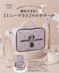 ゼクシィ5月号付録　Disney ミニーマウス マルチポーチ　ピンクドット柄