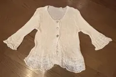 【Plaisir プレジール】コットンカーディガン　レースあみ
