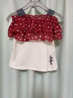 ミニーちゃんの刺繍付きトップス