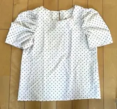 ドット柄　半袖カットソー　Lサイズ