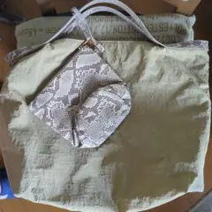 ハンドバッグ ヘビ柄ポーチセット