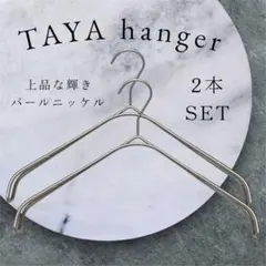 ２本　TAYA タヤハンガー なで肩ハンガー パールニッケル　滑り止め32cmのサムネイル