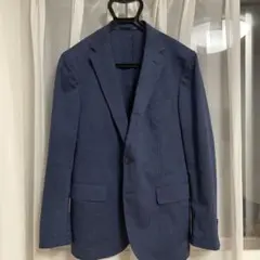 ネイビー ビジネスジャケット シングルボタン