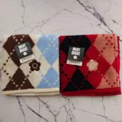 MARY QUANT❁⃘ タオルハンカチ 2枚セット アーガイル