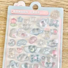 ボンボンドロップ シール みずいろボンボン　立体　うるちゅる　ぷっくり　シール帳