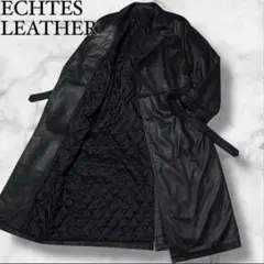 ECHTES LEATHER レザー トレンチコート ブラック 黒 サイズL