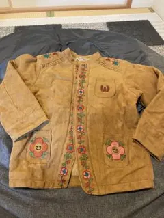 刺繍入りブラウンスエードジャケット