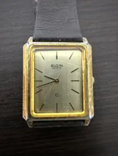 【裏蓋なし/ジャンク】ELGIN エルジン クォーツ 腕時計 スクエア レトロ