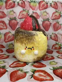 とろけるチョコのいちご焼きマシュマロ ハンドメイド スクイーズ