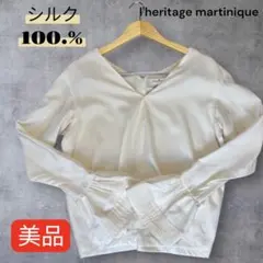 美品　l'heritage martinique シルク100% ブラウス　白のサムネイル