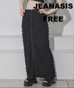 JEANASIS ブラックフリルタイトスカート F