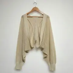 【earthmusic＆ecology】ベージュ カーディガン オープンフロント