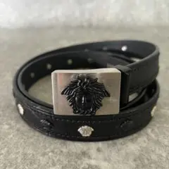VERSACE ヴェルサーチ メデューサ スタッズ ベルト バックル　ブラック VERSACE(ヴェルサーチ) メデューサバックルベルト ブラック