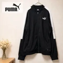 PUMA メンズ L ジャージ トラックジャケット ブラック ホワイトライン