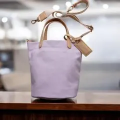 キタムラ 2way キャンバス ハンド トート ショルダーバッグ ラベンダーのサムネイル