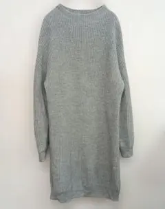 アースミュージックエコロジー 長袖ニットワンピース ライトグレー F