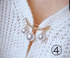 ④コサージュ ブローチ パール ゴールド 卒業式 入学式