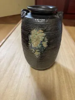 信楽焼ニ耳壺　明山作　骨董品　アンティーク 信楽焼ニ耳壺 明山作 骨董品 アンティーク