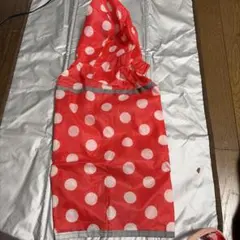 犬用レインコート 赤 水玉模様