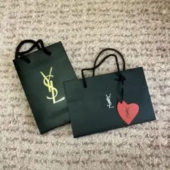 YSL ショップ袋 ハート型タグ付き 黒