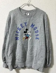 Disney ミッキーマウス スウェット L グレー
