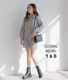 GLOBAL WORK / ケーブルニットセットアップ・杢グレー160㎝