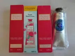 L'OCCITANEハンドクリーム4個 ローズ(2)、ピオニー、シアバター