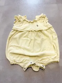 Ralph Lauren イエローストライプフリルロンパース70