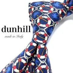 ★【極美品】 dunhill ネクタイ 小紋柄 ブルー イタリア製 お洒落