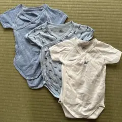 プチバトー 半袖ボディスーツ12m 3枚セット