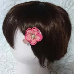 花のミニクリップ☆一越ちりめんつまみ細工